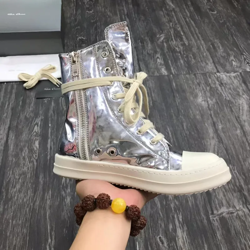 Men's and women's mirror thick soled high top shoes Couple's faceted hair stylist Street fashion brand leather casual breathable
Men's and women's mirror thick soled high top shoes Couple's faceted hair stylist Street fashion brand leather casual breathable