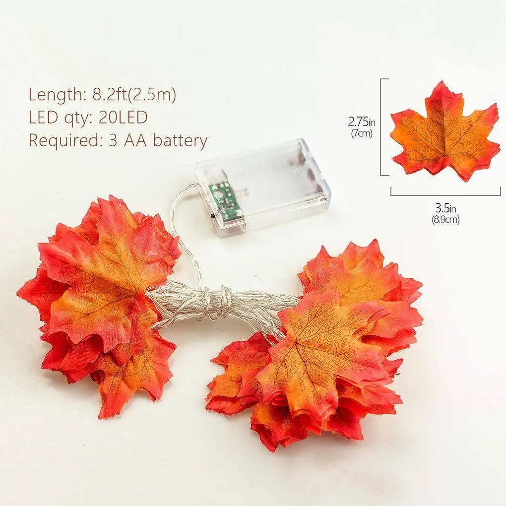 

Maple Leaf LED String Light Courtyard Living Room Strip Lamp Christmas New Year Thanks-giving Decoration 1 Meter