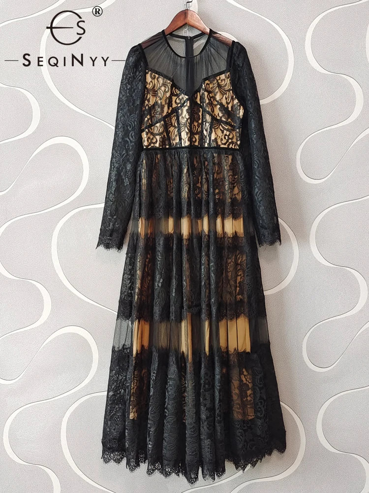 Женское длинное ажурное платье SEQINYY, элегантное модельное винтажное Сетчатое платье-трапеция с цветочным кружевом, лето-весна, Новинка
Женское длинное ажурное платье SEQINYY, элегантное модельное винтажное Сетчатое платье-трапеция с цветочным кружевом, лето-весна, Новинка