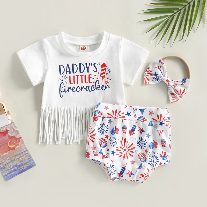 Модная летняя одежда для новорожденных девочек на День Независимости с буквенным принтом и круглым вырезом и коротким рукавом юбка + шорты на талии + головной убор 
Модная летняя одежда для новорожденных девочек на День Независимости с буквенным принтом и круглым вырезом и коротким рукавом юбка + шорты на талии + головной убор