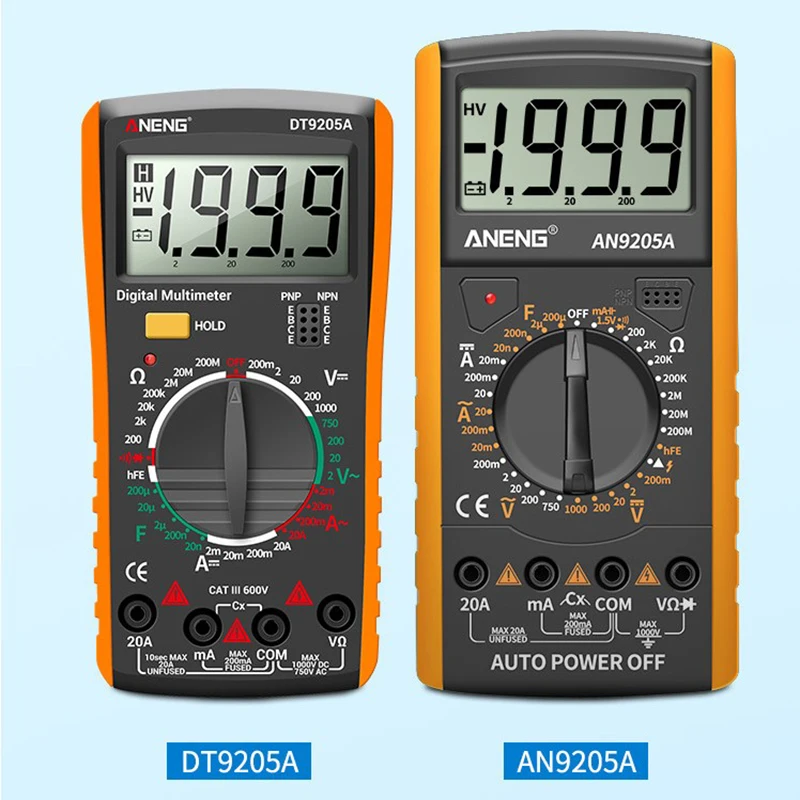 Цифровой мультиметр ANENG DT9205A тестер транзисторов переменного/постоянного тока Электрический тестер NCV Профессиональный аналоговый автомат...
Цифровой мультиметр ANENG DT9205A тестер транзисторов переменного/постоянного тока Электрический тестер NCV Профессиональный аналоговый автомат...