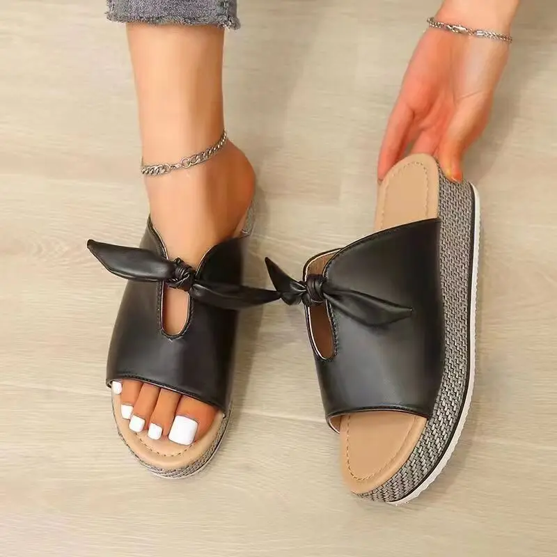 New Women's Casual Slippers Fashion Butterfly-knot Sandals Round Toe Solid Color Platform Waterproof Beach Shoes Chinelo Casa
New Women's Casual Slippers Fashion Butterfly-knot Sandals Round Toe Solid Color Platform Waterproof Beach Shoes Chinelo Casa