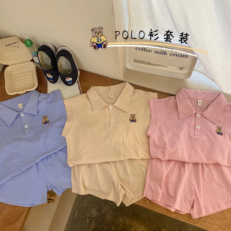 2022 Summer New Children Casual Clothes Set Baby Cute Bear Polo Shirt + Shorts 2pcs Suit Boys Sleeveless Vest Set Girls Outfits
2022 Summer New Children Casual Clothes Set Baby Cute Bear Polo Shirt + Shorts 2pcs Suit Boys Sleeveless Vest Set Girls Outfits