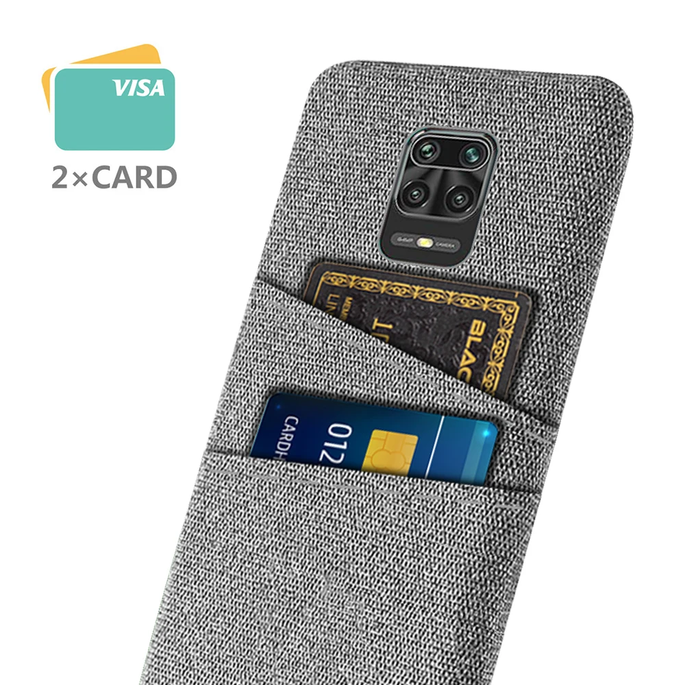 

For Xiaomi Redmi Note 9 Pro Case Luxury Febric Antiskid Card Slot Holder Cover For Xiaomi Redmi Note 9S Note9 9Pro Coque Funda