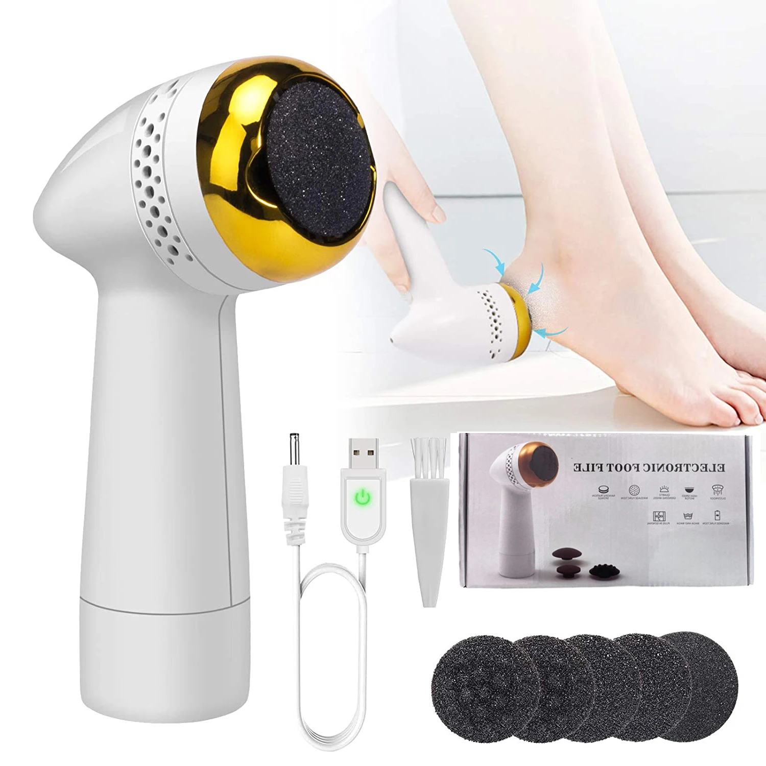 Multifunction Electric Vacuum Adsorption Remove Calluses Hardness Dead Skin Heels Grinding Pedicure Foot Grinder Pedicure
Multifunction Electric Vacuum Adsorption Remove Calluses Hardness Dead Skin Heels Grinding Pedicure Foot Grinder Pedicure