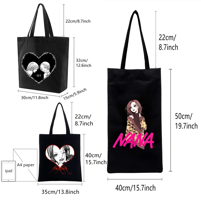 Black Stones NANA Osaki Anime Tote Bag Shopping Original Design Black Unisex Travel Canvas Bags
Black Stones NANA Osaki Anime Tote Bag Shopping Original Design Black Unisex Travel Canvas Bags