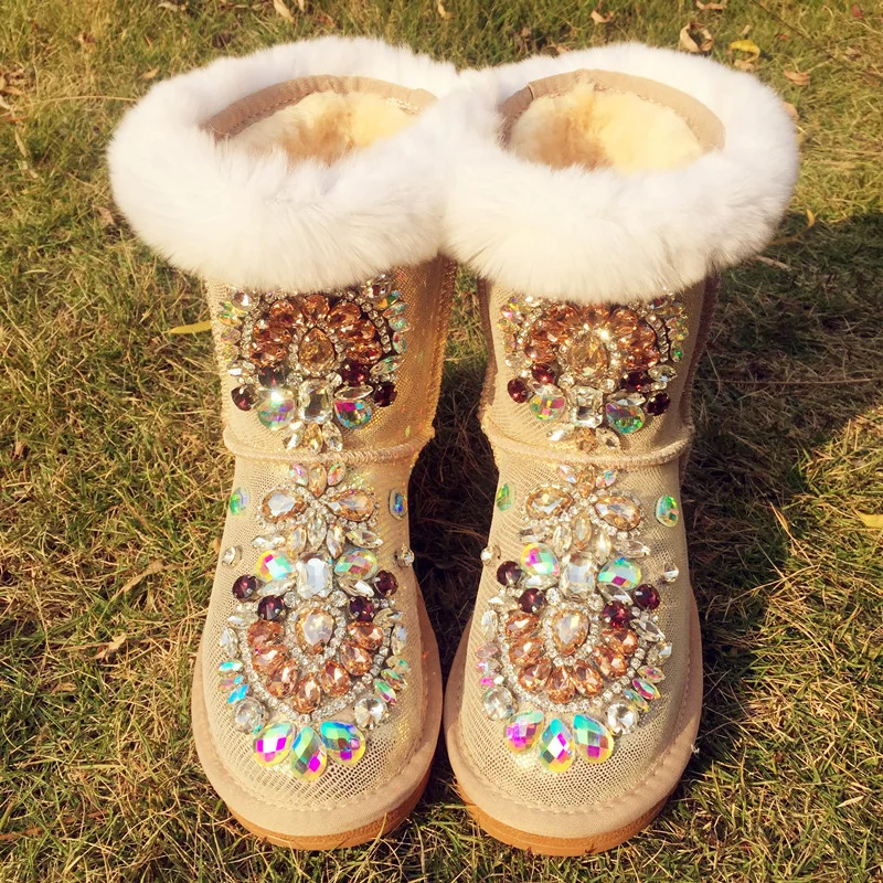 All-in-one fox fur winter boots plus fleece warm boots Dazzle rhindiamonds handmade custom fur boots for women 35-40
All-in-one fox fur winter boots plus fleece warm boots Dazzle rhindiamonds handmade custom fur boots for women 35-40