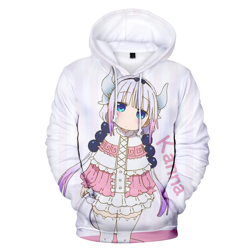 

New Anime Cartoon Kobayashi's Dragon Maid 3D Hoodies Sweatshirt In Boy Girl Spring Autumn Pullover Popular Hoodie Streewear Coat