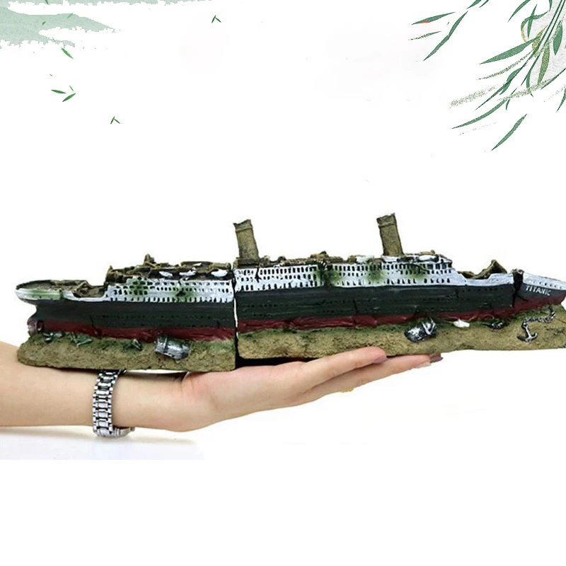 Aquarium Decoration Sinking Titanic Model Shipwreck Ornaments Natural Resin Fish Tank Decoration Castle Fish Tank Decor Ornament 
Aquarium Decoration Sinking Titanic Model Shipwreck Ornaments Natural Resin Fish Tank Decoration Castle Fish Tank Decor Ornament