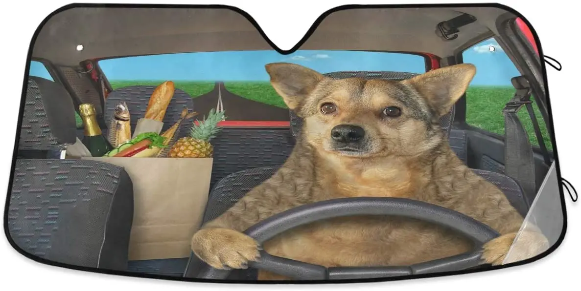 Oarencol Funny Dog Driving Car Windshield Sun Shade Foldable UV Ray Sun Visor Protector Sunshade to Keep Your Vehicle Cool
Oarencol Funny Dog Driving Car Windshield Sun Shade Foldable UV Ray Sun Visor Protector Sunshade to Keep Your Vehicle Cool