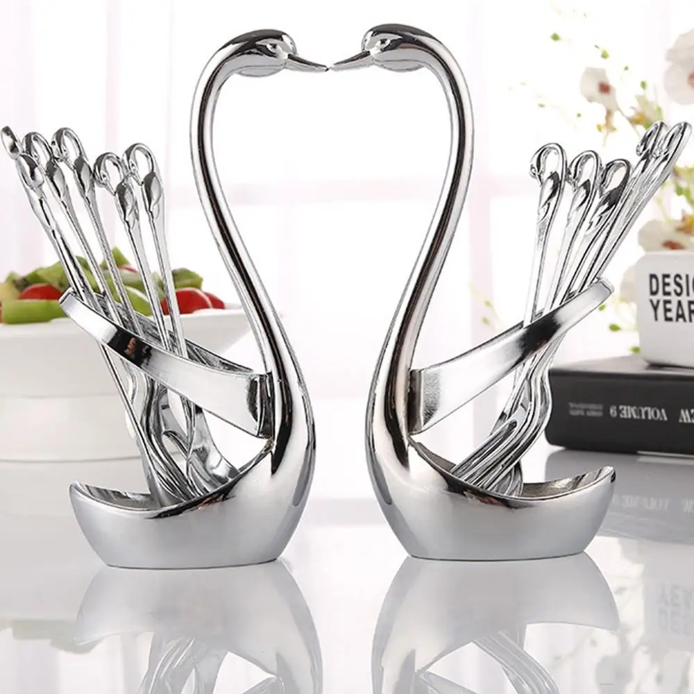 Alloy Swan Fork Tableware Fork Spoon Set Stand Holder Dinnerware Sets Wedding Party Fruit Holder Decoration Dinner Silverware
Alloy Swan Fork Tableware Fork Spoon Set Stand Holder Dinnerware Sets Wedding Party Fruit Holder Decoration Dinner Silverware