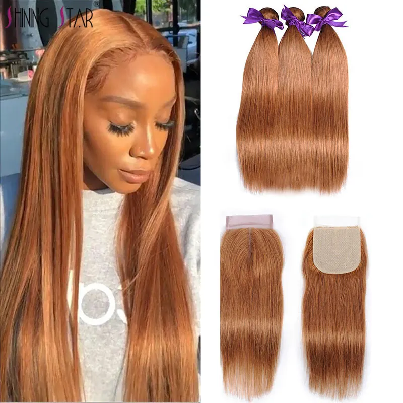 Blonde Brazilian Straight Hair Bundles With Closure Color 30 Human Hair Weave 3 Bundles With Closure Non-Remy Shining Star Hair
Blonde Brazilian Straight Hair Bundles With Closure Color 30 Human Hair Weave 3 Bundles With Closure Non-Remy Shining Star Hair