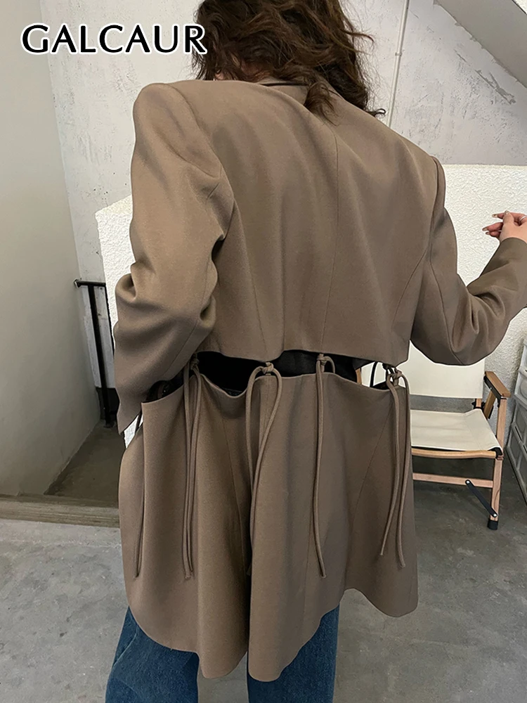 GALCAUR High Street Bandage Blazer For Women Notched Collar Long Sleeve Solid Cut Out Blazers Female Fashion Spring Clothing New
GALCAUR High Street Bandage Blazer For Women Notched Collar Long Sleeve Solid Cut Out Blazers Female Fashion Spring Clothing New