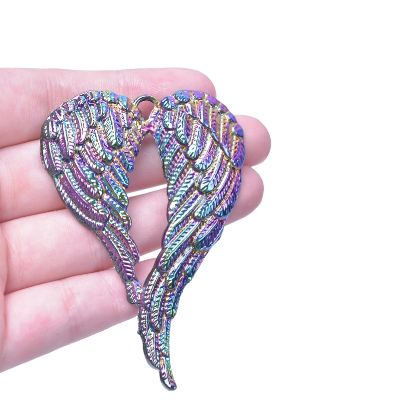 3pcs/Lot Rainbow Color Large Angel Wings Charms For Jewelry Making Animal Feathers Wings Pendant DIY Necklaces Handmade Craft
3pcs/Lot Rainbow Color Large Angel Wings Charms For Jewelry Making Animal Feathers Wings Pendant DIY Necklaces Handmade Craft