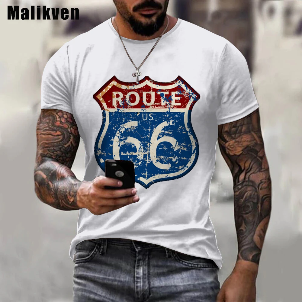 2022 High Quality Summer Hot Sale 66 American Road T-shirt Fashion Short-sleeved O-neck T-shirt Men's Retro Clothes Streetwear
2022 High Quality Summer Hot Sale 66 American Road T-shirt Fashion Short-sleeved O-neck T-shirt Men's Retro Clothes Streetwear