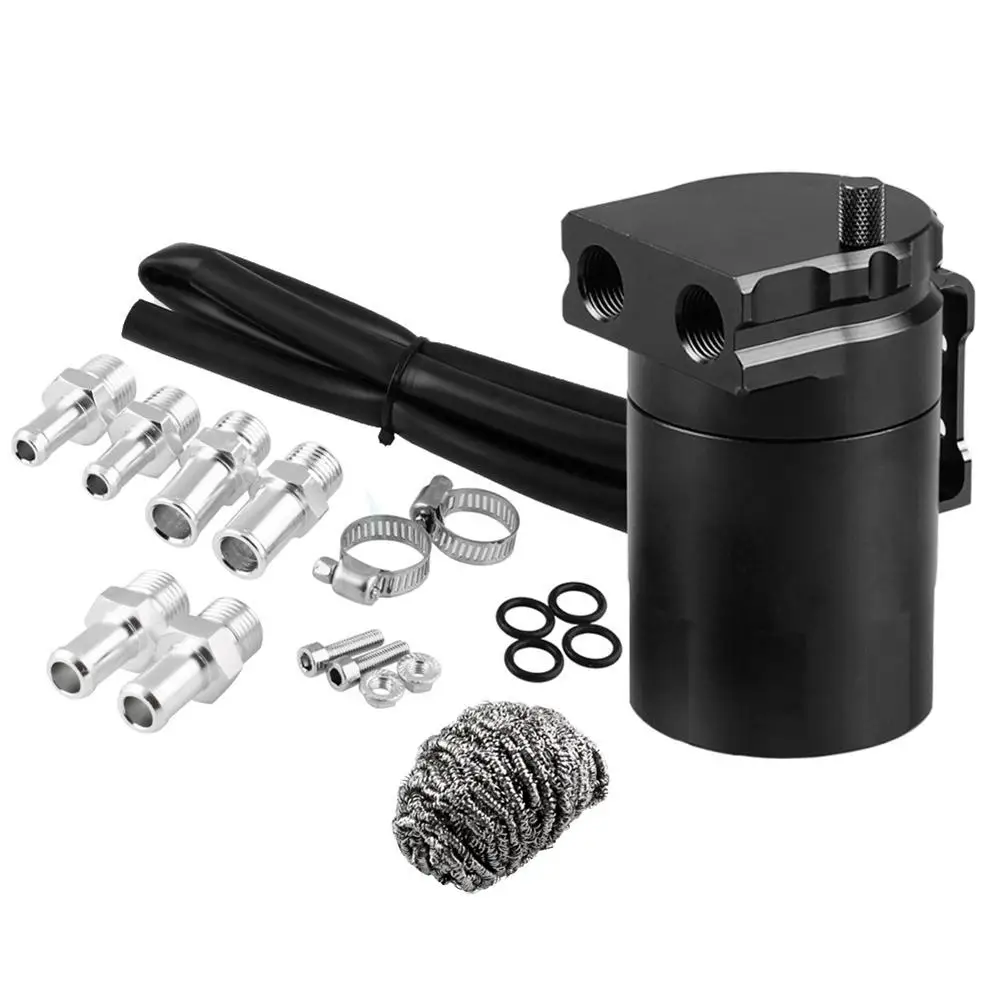 Universal Oil Separator Catch Can With Breather Filter 300ml Universal Aluminum Oil Separator Baffled Oil Catch Can
Universal Oil Separator Catch Can With Breather Filter 300ml Universal Aluminum Oil Separator Baffled Oil Catch Can