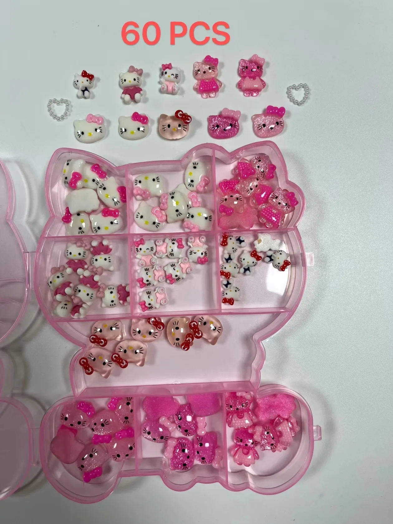 Pink 60Pcs Trendy Small Resin Sanrio Kitty Cartoon 3D FlatBack Acrylic Anime Decoration Kawaii DIY Accessories Nail Art Charms
Pink 60Pcs Trendy Small Resin Sanrio Kitty Cartoon 3D FlatBack Acrylic Anime Decoration Kawaii DIY Accessories Nail Art Charms