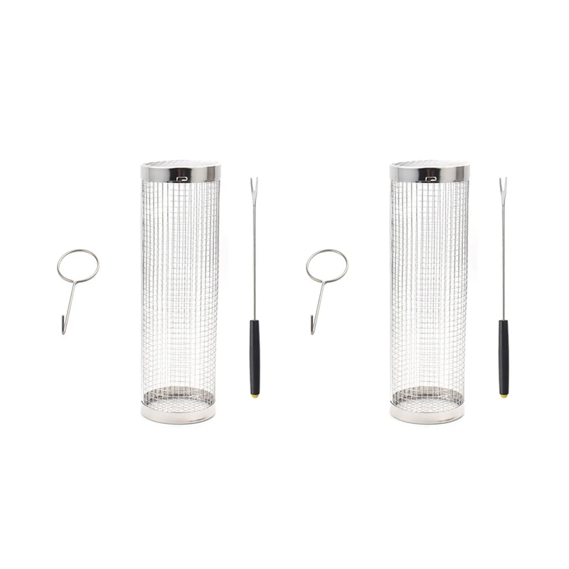 2Pcs Rolling Grill Basket - Greatest Grill Basket Ever, Round Stainless Steel Grill Mesh, Camping Grill Durable
2Pcs Rolling Grill Basket - Greatest Grill Basket Ever, Round Stainless Steel Grill Mesh, Camping Grill Durable