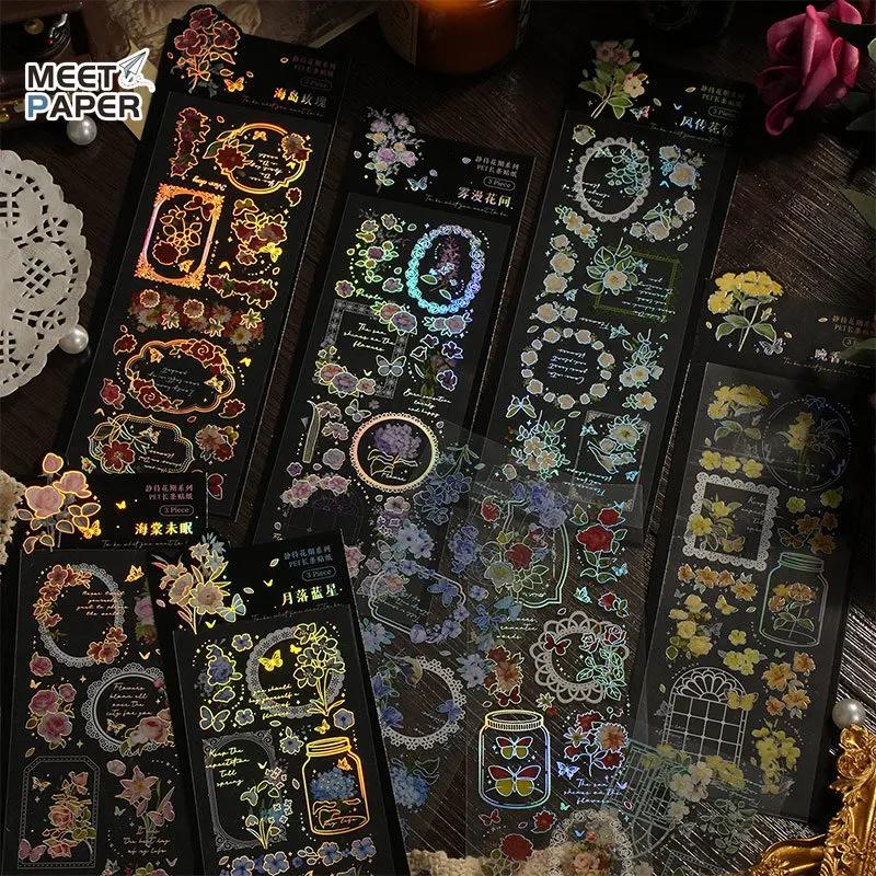 3 sheets Flower vintage stickers for decoration aesthetic PET Waterproof scrapbooking supplies paper Journal Planner Stationery
3 sheets Flower vintage stickers for decoration aesthetic PET Waterproof scrapbooking supplies paper Journal Planner Stationery