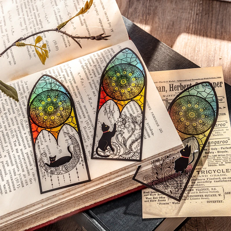 6 pcs (3 designs) Black Cat Art Handbook Creative Stationery Gift Marker of Page Clear PET Bookmark
6 pcs (3 designs) Black Cat Art Handbook Creative Stationery Gift Marker of Page Clear PET Bookmark