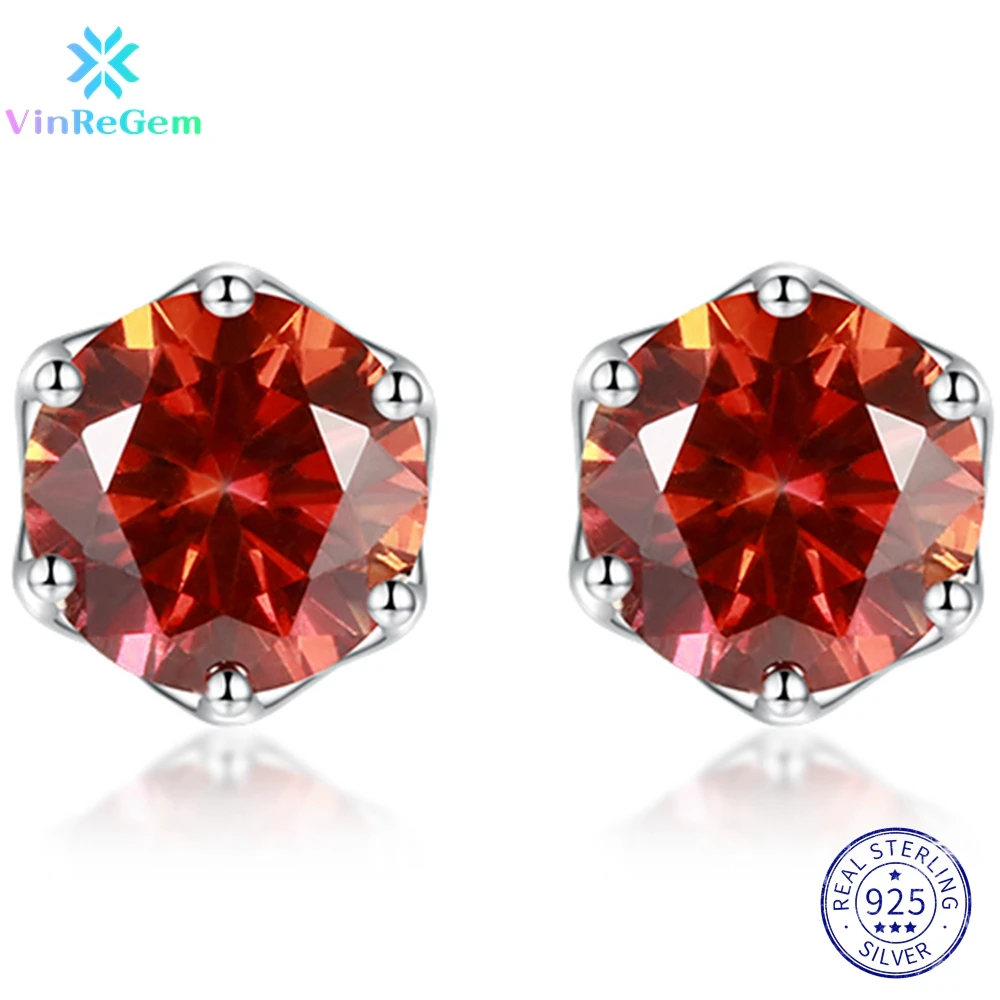 Vinregem 925 Sterling Silver Round 2CT VVS1 Passed Test Diamonds Padma Red Moissanite Ear Studs Earrings for Women Drop Shipping
Vinregem 925 Sterling Silver Round 2CT VVS1 Passed Test Diamonds Padma Red Moissanite Ear Studs Earrings for Women Drop Shipping