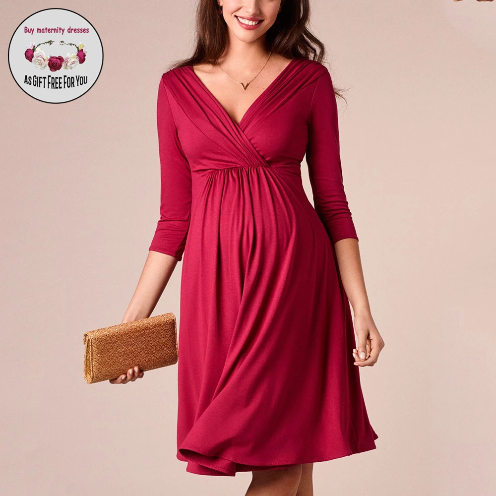Women Casual High Wais Maternity Dress Deep V-neck Long Sleeve Pleated Maxi Loose Pregnancy Dress
Women Casual High Wais Maternity Dress Deep V-neck Long Sleeve Pleated Maxi Loose Pregnancy Dress