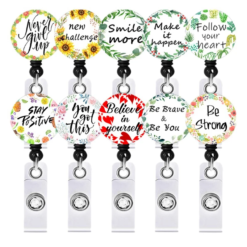 10 Pcs Badge Holder Reels Retractable Holder ID Badge Reel Clip Cute Name Tag ID Card For Nurse Teachers Students
10 Pcs Badge Holder Reels Retractable Holder ID Badge Reel Clip Cute Name Tag ID Card For Nurse Teachers Students