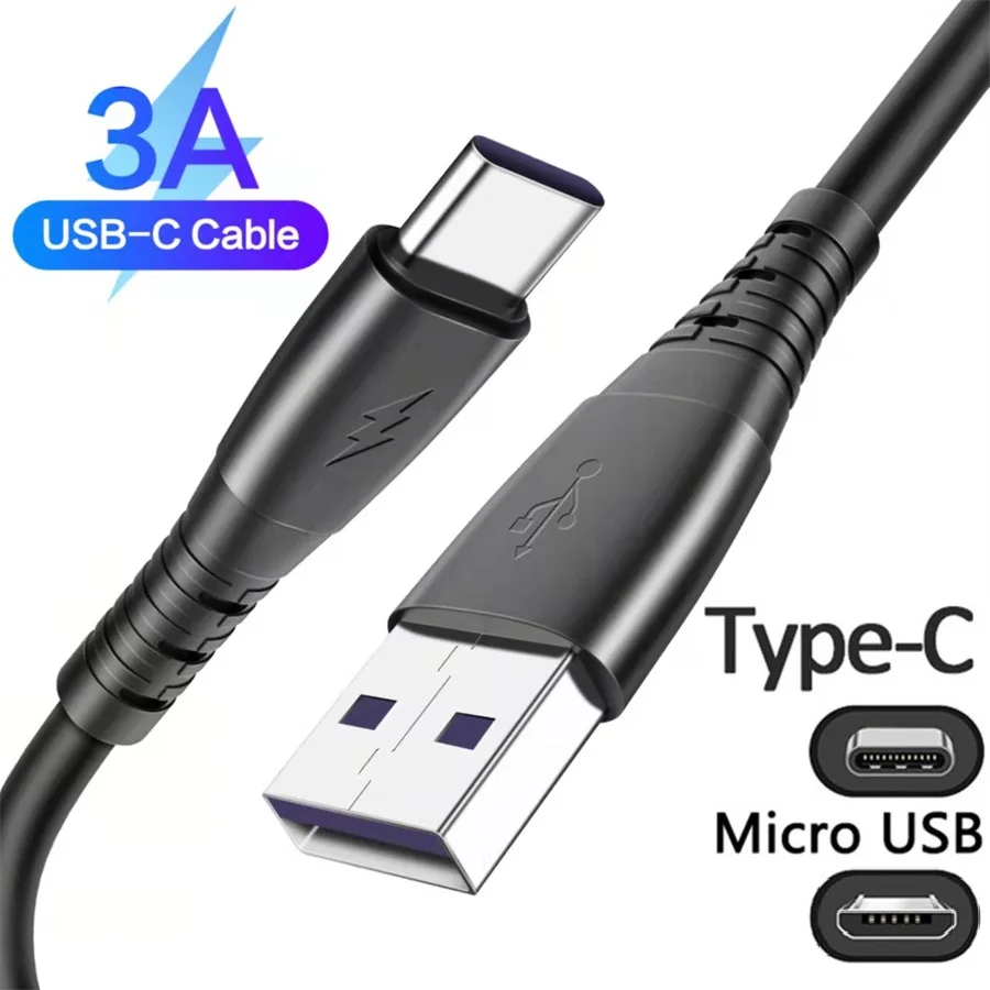 

3A Fast Charging Type c Micro USb C Cable Cord line 1M 3FT For Samsung Galaxy s6 s7 edge note 2 4 htc lg s20 s22 xiaomi huawei