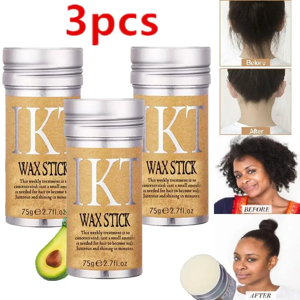 

3PCS 75g Strong Hold Hair Wax Stick For Hair Styling Wig Knots Healer Gel Stick Thin Baby Hair Perfect Line