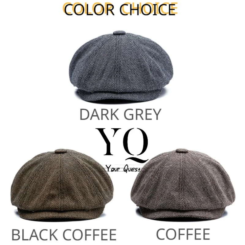 YQ 2023 Beret Autumn and Winter New British Retro Hat Literary Fashion Octagonal Hat Herringbone Twill Mens Cap Berets Caps
YQ 2023 Beret Autumn and Winter New British Retro Hat Literary Fashion Octagonal Hat Herringbone Twill Mens Cap Berets Caps