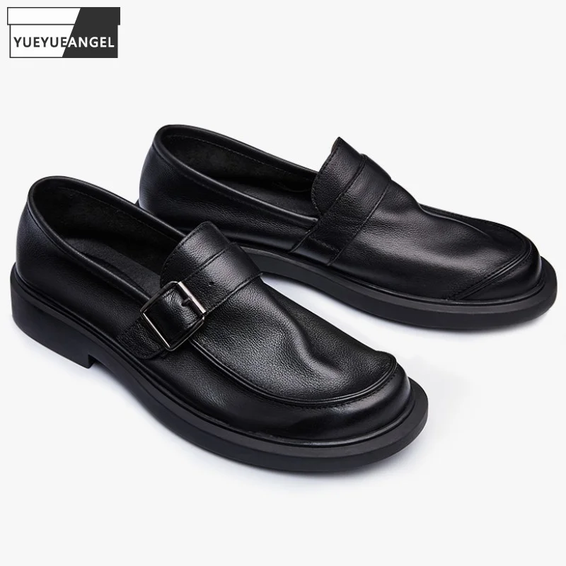 Mens Spring Round Toe Slip On Loafers Business Man Office Work Genuine Leather Dress Shoes Formal Soft Leather Driving Shoes
Mens Spring Round Toe Slip On Loafers Business Man Office Work Genuine Leather Dress Shoes Formal Soft Leather Driving Shoes