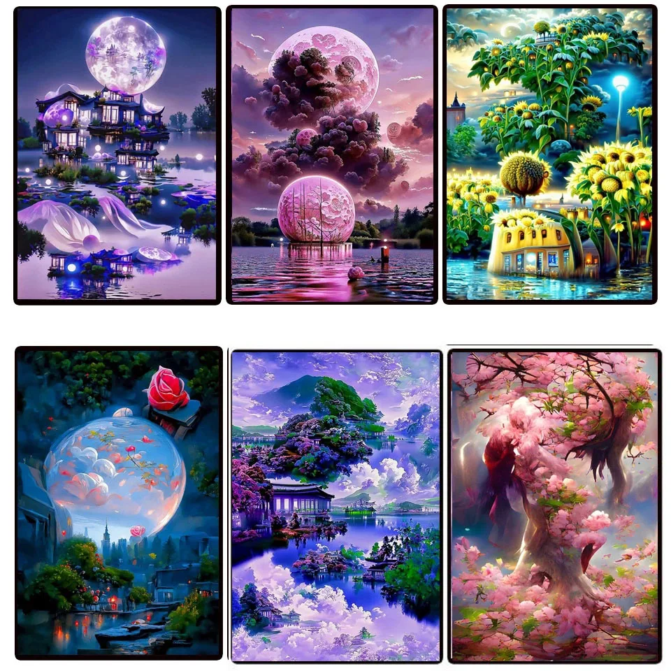 5D Diamond Painting New Lake Moon Scenery Fantasy Fairy tale Landscape Diamond Embroidery Full Drill Dimaond Mosaic Home Decor 
5D Diamond Painting New Lake Moon Scenery Fantasy Fairy tale Landscape Diamond Embroidery Full Drill Dimaond Mosaic Home Decor
