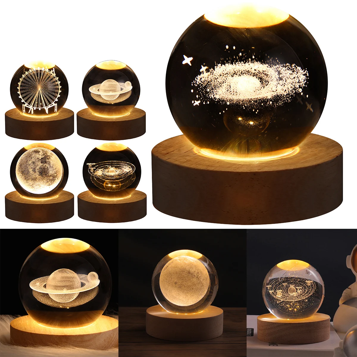 Crystal Ball Night Astronomy Night Lamp Creative 3D Glowing Planetary Galaxy Astronaut Ball Night Rechargeable Bedside Night
Crystal Ball Night Astronomy Night Lamp Creative 3D Glowing Planetary Galaxy Astronaut Ball Night Rechargeable Bedside Night