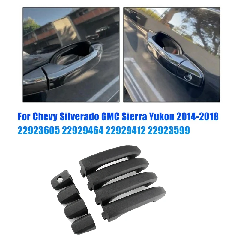 4Pcs Exterior Outside Door Handles Pull Cover 22923605 22929412 for Chevy Silverado GMC Sierra Yukon 2014-2018 22929464
4Pcs Exterior Outside Door Handles Pull Cover 22923605 22929412 for Chevy Silverado GMC Sierra Yukon 2014-2018 22929464