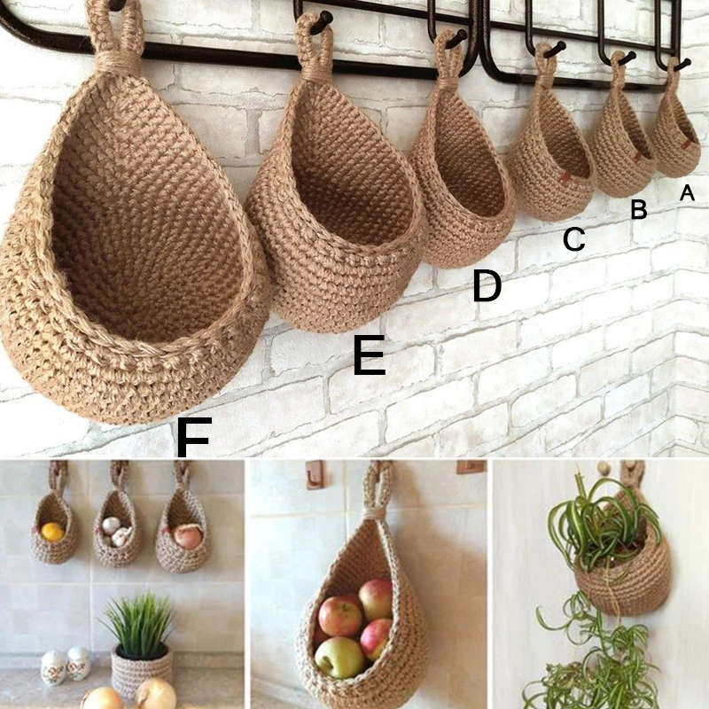 Wall Hanging Vegetable and Fruit Basket Cotton Rope Woven Fruit Basket Home Kitchen Wall Hanging Storage Basket Dry Shelf
Wall Hanging Vegetable and Fruit Basket Cotton Rope Woven Fruit Basket Home Kitchen Wall Hanging Storage Basket Dry Shelf