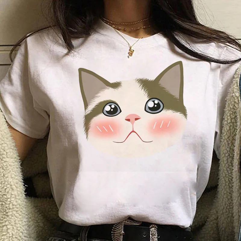 Kawaii Cat Print T Shirt Summer Fashion Women T Shirt Harajuku Cute Tee Tops Female Short Sleeve T-shirt Woman Cartoon T-shirts 
Kawaii Cat Print T Shirt Summer Fashion Women T Shirt Harajuku Cute Tee Tops Female Short Sleeve T-shirt Woman Cartoon T-shirts