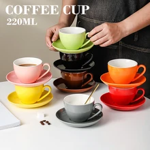 220ml Thick Body ceramic coffee cups for Flat White Latte Cup European style Mug Cappuccino Double Espresso Coffee Cup Drinkware