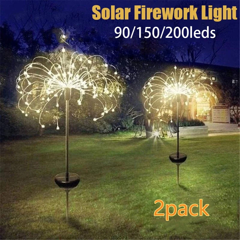 Solar Fireworks Lamp Outdoor Grass Globe Dandelion Flash String Fairy lights 90 /120/150/200 LED For Garden Lawn Holiday Light
Solar Fireworks Lamp Outdoor Grass Globe Dandelion Flash String Fairy lights 90 /120/150/200 LED For Garden Lawn Holiday Light
