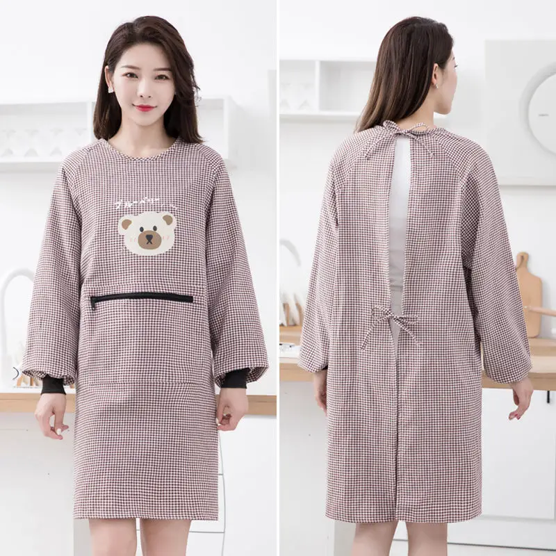 Maid apron, haircut overalls, pure cotton cooking long sleeve apron oil-proof zipper smock thin wear-resistant work clothes
Maid apron, haircut overalls, pure cotton cooking long sleeve apron oil-proof zipper smock thin wear-resistant work clothes