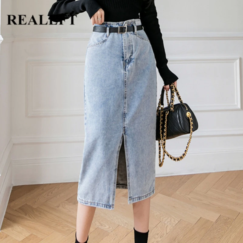 Женская джинсовая юбка-карандаш с поясом, с высокой талией
Женская джинсовая юбка-карандаш с поясом, с высокой талией