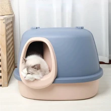 Enclosed Portable Cat Bedpans Toilet Deodorization Outdoor Sandbox Cat Bedpans Leak Proof Banheiro De Gato Pet Products YY50CB