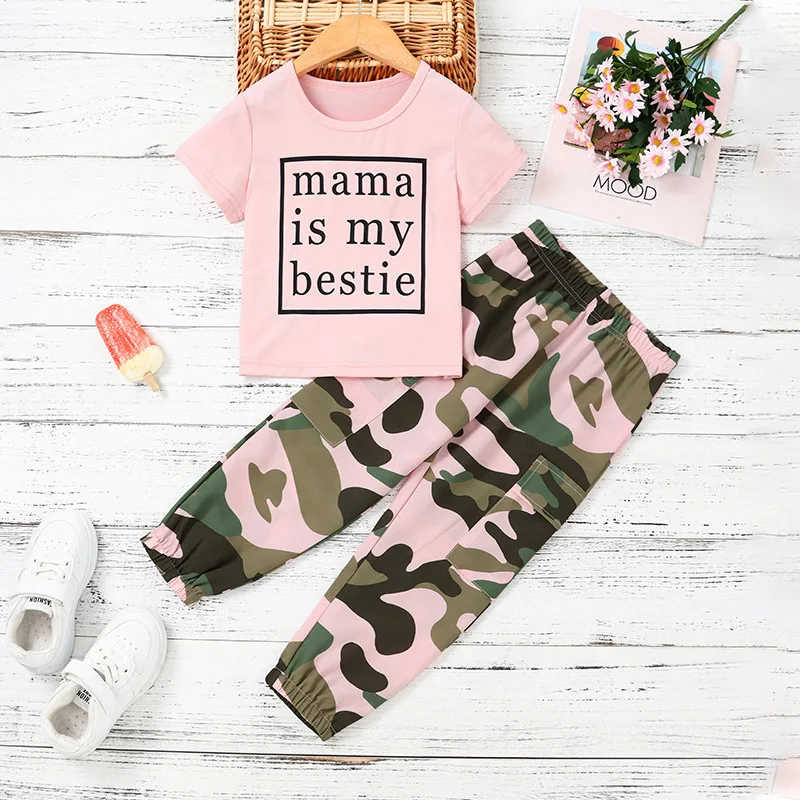 Children's Clothing From 2 To 7 Years Young Children 2 Piece Set English Print+Camouflage Overalls Baby Sportswear Baby Clothes
Children's Clothing From 2 To 7 Years Young Children 2 Piece Set English Print+Camouflage Overalls Baby Sportswear Baby Clothes
