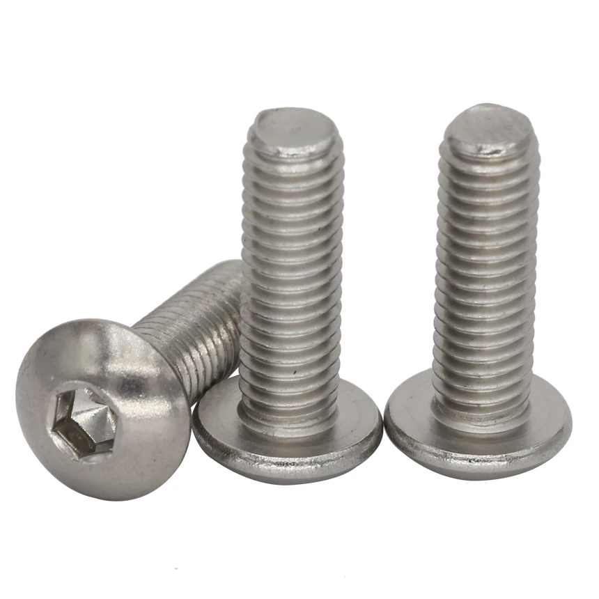 

M5 6mm 8mm 10mm 12mm to 150mm 304 316 Stainless Steel 304ss 316ss DIN7380 Mushroom Round Hex Hexagon Socket Button Head Screw