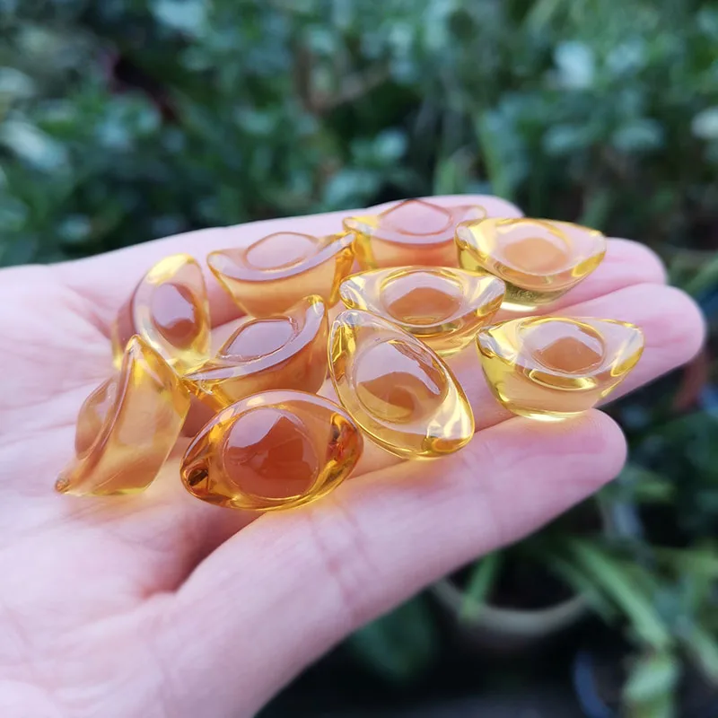 10 шт. 20 мм Кристальные золотые слитки в китайском стиле, пресс-папье, стеклянные фигурки фэн-шуй, украшения для дома на удачу 
10 шт. 20 мм Кристальные золотые слитки в китайском стиле, пресс-папье, стеклянные фигурки фэн-шуй, украшения для дома на удачу