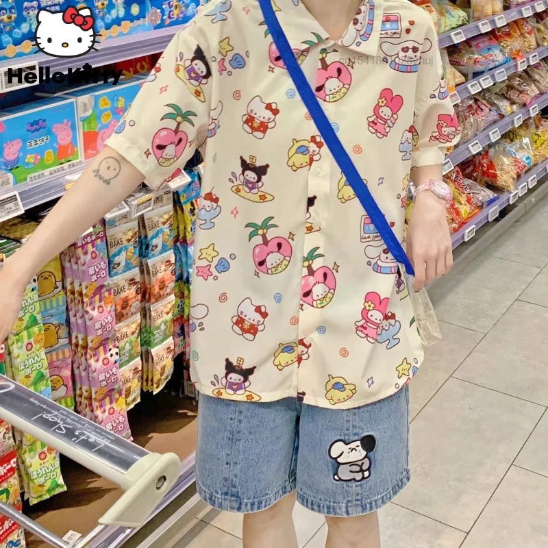 Y2k Sanrio Hello Kitty My Melody Tops Cute Cartoon Pattern Shirt Students Japanese Style Loose Casual Short Sleeve Blouse Women
Y2k Sanrio Hello Kitty My Melody Tops Cute Cartoon Pattern Shirt Students Japanese Style Loose Casual Short Sleeve Blouse Women