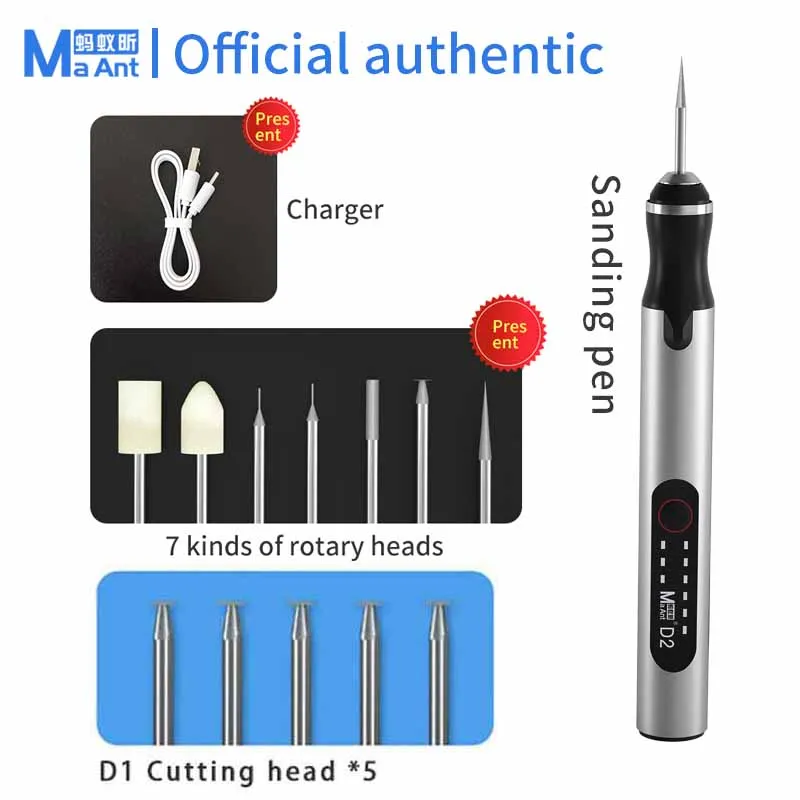 MaAnt D1 D2 Intelligent Charging Polishing Grinding Pen Mini Grinder Cutting Drilling Carving Disassembly Face Repair Tool Set
MaAnt D1 D2 Intelligent Charging Polishing Grinding Pen Mini Grinder Cutting Drilling Carving Disassembly Face Repair Tool Set