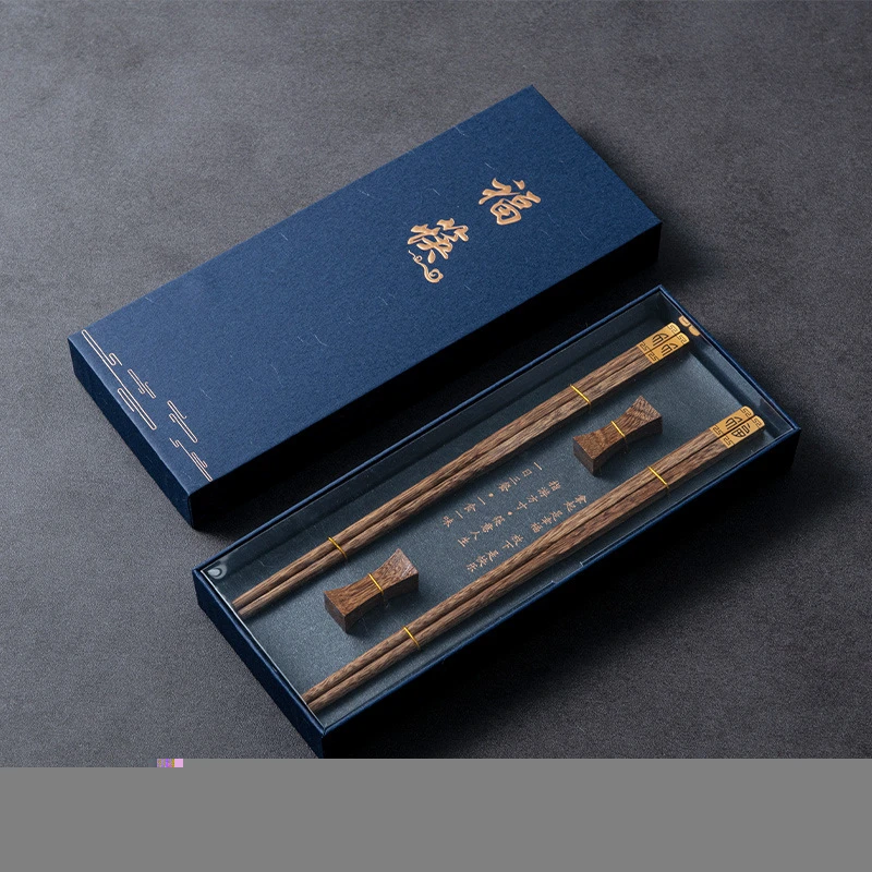 

Box Wooden Household Quality Gift Cylindrical Red Wooden Premium High Chinese Sandalwood Tableware Packaging Chopsticks Set