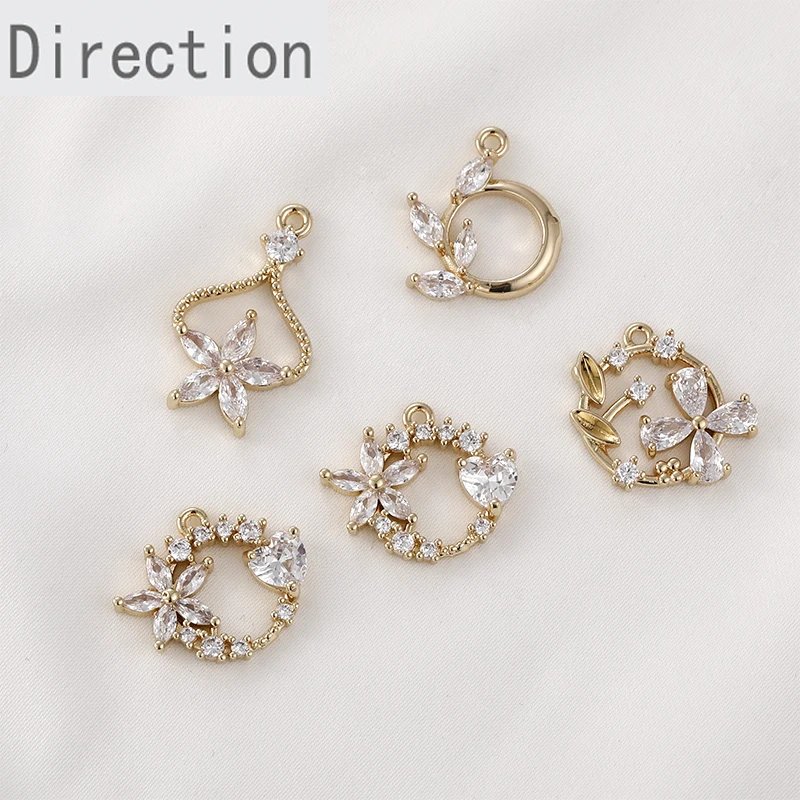 Sparkling zircon flower leaves love wreath hollow circle pendant diy earring necklace bracelet accessories material
Sparkling zircon flower leaves love wreath hollow circle pendant diy earring necklace bracelet accessories material