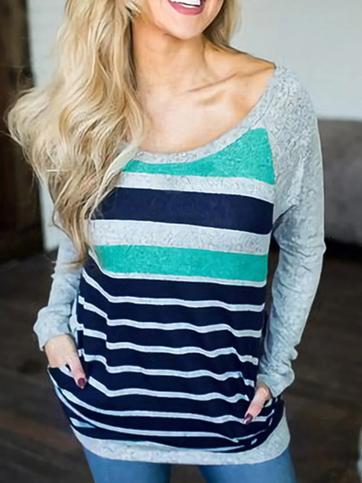 Striped Long Sleeve O-Neck Blouse 2023 Elegant Women Harajuku Streetwear Comfy Autumn Print Casual Loose Fashion Commuter Tops
Striped Long Sleeve O-Neck Blouse 2023 Elegant Women Harajuku Streetwear Comfy Autumn Print Casual Loose Fashion Commuter Tops