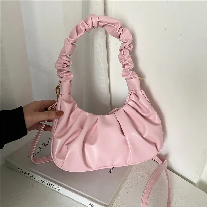 2022 Solid Color Ruched Shoulder bag Women's Designer Female Handbag and Purses Underarm bags for Ladies Crossbody Armpit Pocket
2022 Solid Color Ruched Shoulder bag Women's Designer Female Handbag and Purses Underarm bags for Ladies Crossbody Armpit Pocket